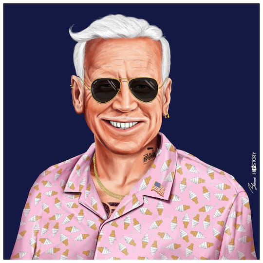 Empire Art Direct Hipstory™ 24" x 24" Hip Joe Biden Frameless Free Floating Printed Tempered Glass Wall Art